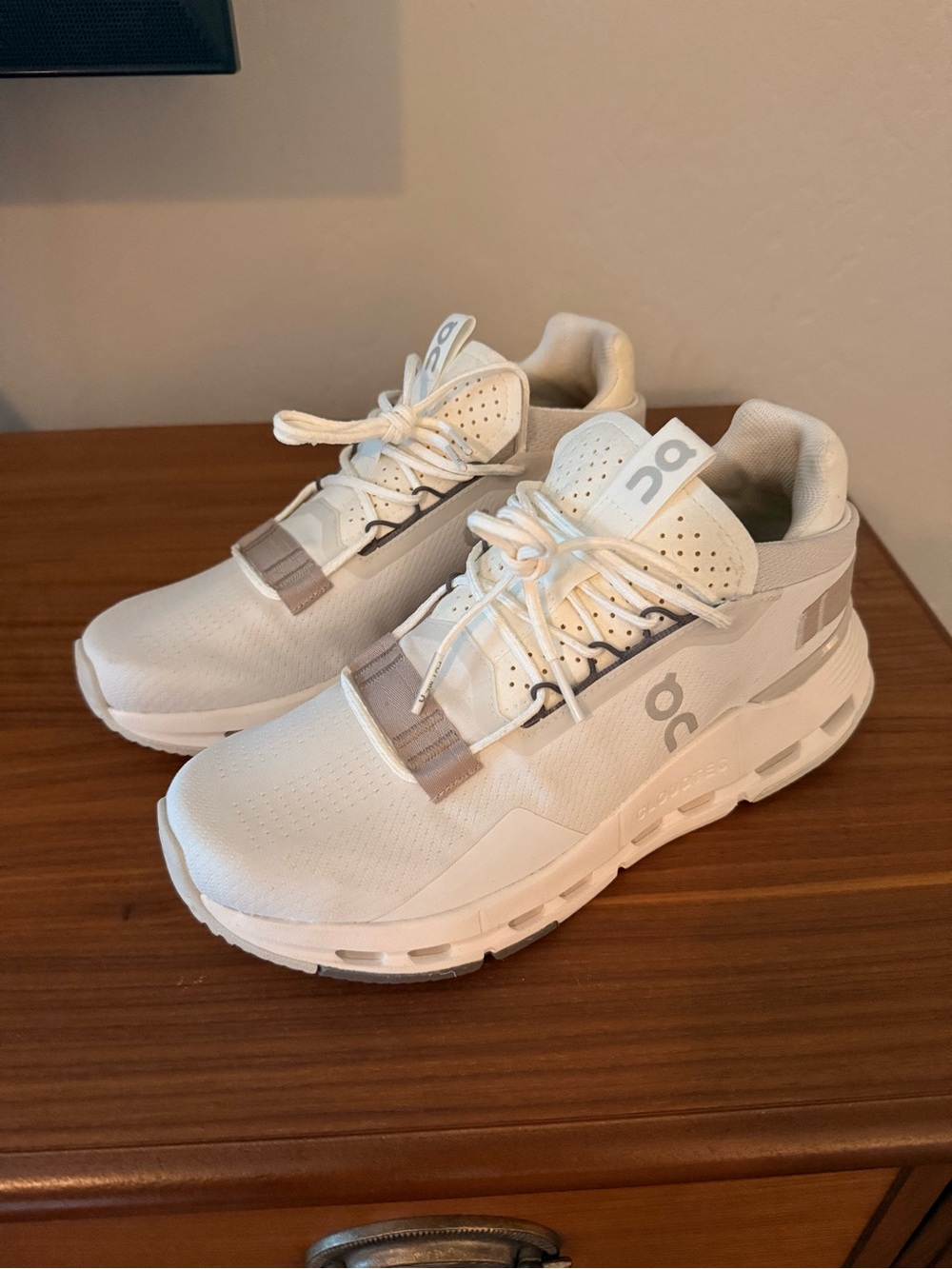 On Running White and Light Gray Athletic Sneakers